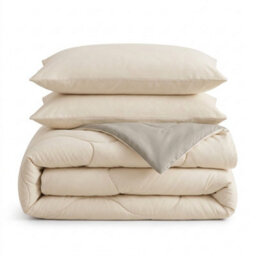 10.5 Tog Coverless Reversible Duvet Set Natural Soft Microfibre Quilt With Quilted Pillowcase Covers - thumbnail 3
