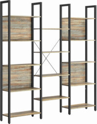 Songmics Bookcase, Bookshelf With 14 Shelves, Metal Frame, Shelf Unit For Living Room, Home Office - thumbnail 2