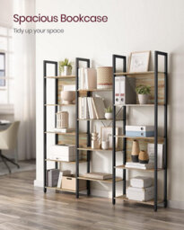 Songmics Bookcase, Bookshelf With 14 Shelves, Metal Frame, Shelf Unit For Living Room, Home Office - thumbnail 3