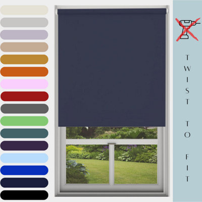 Caecus Blinds Mtm Blinds Outlet No Drill Blackout Roller Blind Navy 180Cm - image 1