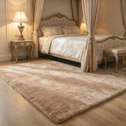 Milky White Fluffy Shaggy Rug - Soft Anti-Slip Floor Mat For Bedroom & Living Room 80X160Cm - thumbnail 5