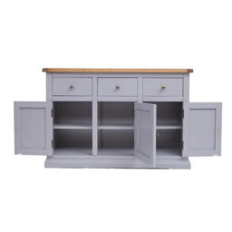 Cabinet Bits Rocca Grey 3 Drawer 3 Door Sideboard Brass Knob - thumbnail 5