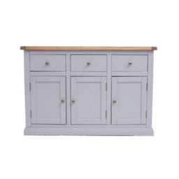 Cabinet Bits Rocca Grey 3 Drawer 3 Door Sideboard Brass Knob - thumbnail 1