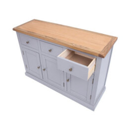 Cabinet Bits Rocca Grey 3 Drawer 3 Door Sideboard Brass Knob - thumbnail 4
