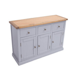 Cabinet Bits Rocca Grey 3 Drawer 3 Door Sideboard Brass Knob - thumbnail 3