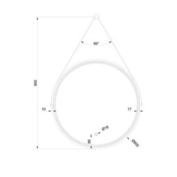 Plum&clay Janie Led Gold Circular Hanging Bathroom Mirror With Strap (H)900mm (W)600mm - thumbnail 6