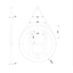 Plum&clay Janie Led Gold Circular Hanging Bathroom Mirror With Strap (H)900mm (W)600mm - thumbnail 7