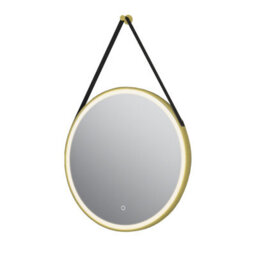 Plum&clay Janie Led Gold Circular Hanging Bathroom Mirror With Strap (H)900mm (W)600mm - thumbnail 2