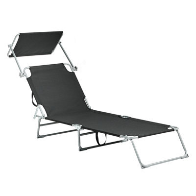 Beliani Sun Lounger Foligno Reclining Metal Black - image 1
