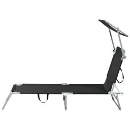 Beliani Sun Lounger Foligno Reclining Metal Black - thumbnail 7
