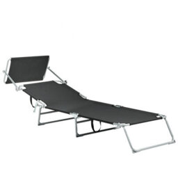 Beliani Sun Lounger Foligno Reclining Metal Black - thumbnail 6