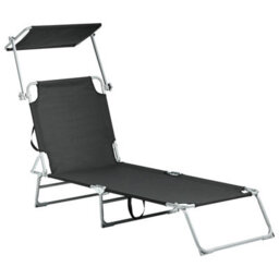 Beliani Sun Lounger Foligno Reclining Metal Black - thumbnail 5