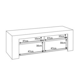 Direct Furniture Suppliers Ltd Ambit White Dual Zone Under Tv Unit - Modern Media Entertainment Cabinet - H: 43Cm X W: 120Cm X D: 42Cm - thumbnail 8