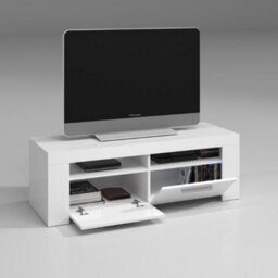 Direct Furniture Suppliers Ltd Ambit White Dual Zone Under Tv Unit - Modern Media Entertainment Cabinet - H: 43Cm X W: 120Cm X D: 42Cm - thumbnail 4