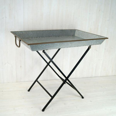 Satchville Rustic Zinc Display Table
