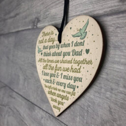 Red Ocean Dad Memorial Grave Card Plaques Wooden Heart Christmas Tree Bauble Decoration Sign Gift - thumbnail 7