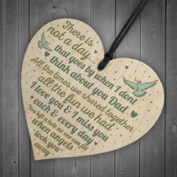 Red Ocean Dad Memorial Grave Card Plaques Wooden Heart Christmas Tree Bauble Decoration Sign Gift - thumbnail 6