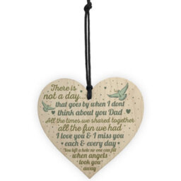Red Ocean Dad Memorial Grave Card Plaques Wooden Heart Christmas Tree Bauble Decoration Sign Gift - thumbnail 5