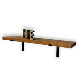MKGT Rustic Wall Shelf, Handcrafted Solid Wood Deco (Tudor Oak, 70Cm (0.7M) - thumbnail 1