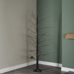 Samuel Alexander 7Ft (2.10M) Tall Light Up Black Micro Dot Christmas Tree With 1600 Warm White Leds - thumbnail 1