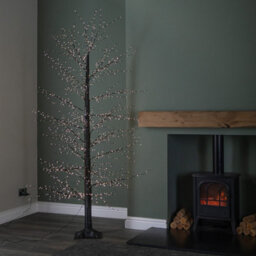 Samuel Alexander 7Ft (2.10M) Tall Light Up Black Micro Dot Christmas Tree With 1600 Warm White Leds - thumbnail 2