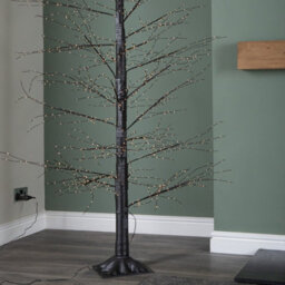 Samuel Alexander 7Ft (2.10M) Tall Light Up Black Micro Dot Christmas Tree With 1600 Warm White Leds - thumbnail 7