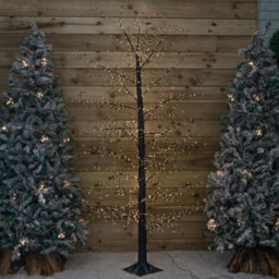 Samuel Alexander 7Ft (2.10M) Tall Light Up Black Micro Dot Christmas Tree With 1600 Warm White Leds - thumbnail 3