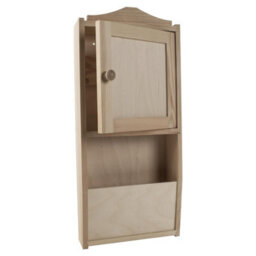 Woodeedoo Wooden Key Cabinet With 5 Hooks And Letter Rack Wall Mounted Indoor Key Holder Storage Cupboard Unit 18X6X40.5Cm - thumbnail 8