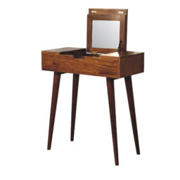 Wyld Haus Olbia Small Chestnut Mango Wood Dressing Table With Foldable Mirror L70 X D35 X H78 Cm - thumbnail 5