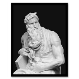 "Artery8 Moses Sculpture Statue Buonarroti Vintage Framed Wall Art Print 12X16""" - thumbnail 1
