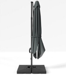 Living And Home 3M Dark Grey Square Rotatable Tilting Garden Rome Umbrella Cantilever Parasol With Square Fillable Base - thumbnail 6