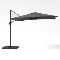 Living And Home 3M Dark Grey Square Rotatable Tilting Garden Rome Umbrella Cantilever Parasol With Square Fillable Base - thumbnail 3