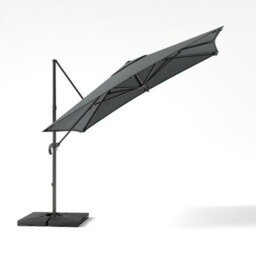Living And Home 3M Dark Grey Square Rotatable Tilting Garden Rome Umbrella Cantilever Parasol With Square Fillable Base - thumbnail 4