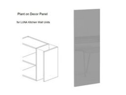 Impact Furniture Kitchen End Panel Wall Unit Plant On Light Grey Gloss Left Right Universal Decorative Panel Slab Style Luna - thumbnail 2