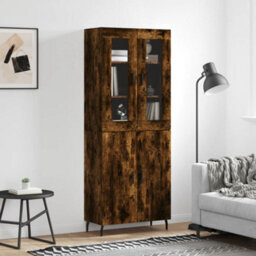 Berkfield Highboard Smoked Oak 69.5X34X180 Cm Engineered Wood - thumbnail 1