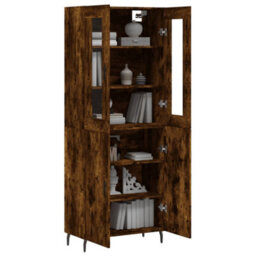 Berkfield Highboard Smoked Oak 69.5X34X180 Cm Engineered Wood - thumbnail 3