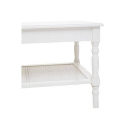 Orsina Traditional Ivory Coffee Table, Wood Table For Coffee And Outdoor With Bottom Shelf, Pine Wood Tea Table - thumbnail 4