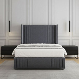 REGIONAL FURNISHINGS Divan Bed Set Steel Plush Velvet Upholstered 54Inch Headboard 2Drawers Footend & No Mattress In Double King 4Ft 6Ft Sizes - thumbnail 3