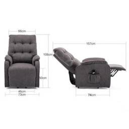 More4Homes Charlbury Fabric Rise Recliner Armchair Electric Lift Chair (Charcoal) - thumbnail 8