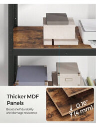 Songmics 5-Tier Shelving Unit, Steel Shelving Unit For Storage, For Garage, Shed, Load Capacity 750 Kg, Black And Brown - thumbnail 7
