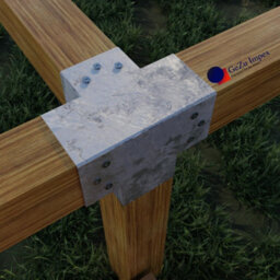 Gezu Impex Heavy Duty Hot Dip Galvanised Post Connector X Shape - Pergola 4 Way Corner Connector - 71 X 71 mm (Pack Of 4) - thumbnail 6