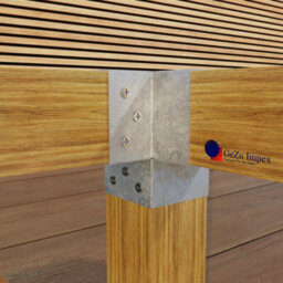 Gezu Impex Heavy Duty Hot Dip Galvanised Post Connector X Shape - Pergola 4 Way Corner Connector - 71 X 71 mm (Pack Of 4) - thumbnail 5