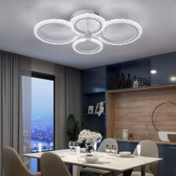 Led Ceiling Light White Flush Mount 4 Rings Chandelier 60Cm Cold White - thumbnail 8