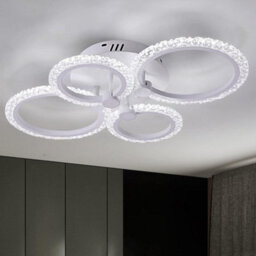 Led Ceiling Light White Flush Mount 4 Rings Chandelier 60Cm Cold White - thumbnail 3