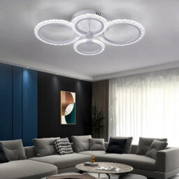 Led Ceiling Light White Flush Mount 4 Rings Chandelier 60Cm Cold White - thumbnail 7