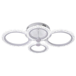 Led Ceiling Light White Flush Mount 4 Rings Chandelier 60Cm Cold White - thumbnail 1