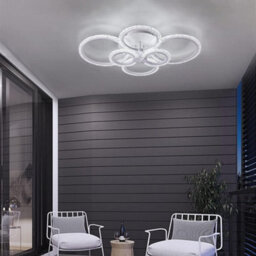 Led Ceiling Light White Flush Mount 4 Rings Chandelier 60Cm Cold White - thumbnail 6