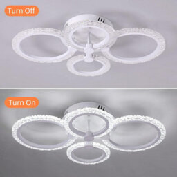 Led Ceiling Light White Flush Mount 4 Rings Chandelier 60Cm Cold White - thumbnail 5