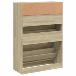 Walplus Shoe Cabinet With 2 Flip-Drawers Sonoma Oak 80X34X116 Cm - thumbnail 8