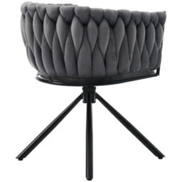 Btm Set Of 6 Velvet Swivel Dining Chairs, Metal Legs, Light Luxury Style, Gray, For Living Or Bedroom - thumbnail 9